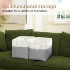 Large Storage Baskets- 16x12x12 inch Storage Bins for Shelves and Closet Organizing, Foldable Fabric Bin for Home Organizatio