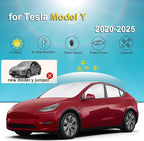 KMF 8pcs Thicken Sun Shades for Tesla Model Y 2020-2024 (Not Juniper) Accessories, Tesla Y Full Car Window Covers Sunshade for Windshield Side Rear, UV Block and Blackout Privacy for Camping Outdoor
