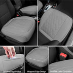 2 Pack PU Leather Front Car Seat Cover Bottom Car Seat, Anti-Slip and Full Wrap Driver Car Seat Protectors with Storage Pocke