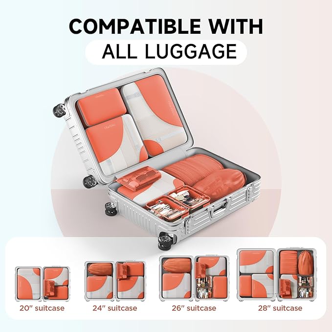 11 Set Packing Cubes for Travel, Gifts for Women Mom Kids, TSA Approved Bags for Makeup, Cosmetic, Toiletry, Suitcase Organiz