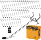 ELEAD 105-Piece 4 Inch Pegboard Hooks, Heavy Duty Peg Board Organizer Accessories, Peg Board Tool Hangers Fit for 1/4" and 1/