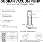 Cordless Electric Vacuum Pump for Vacuum Storage Bags Travel Air Pump, Portable USB Rechargeable Seal & Compression Bag Pump 