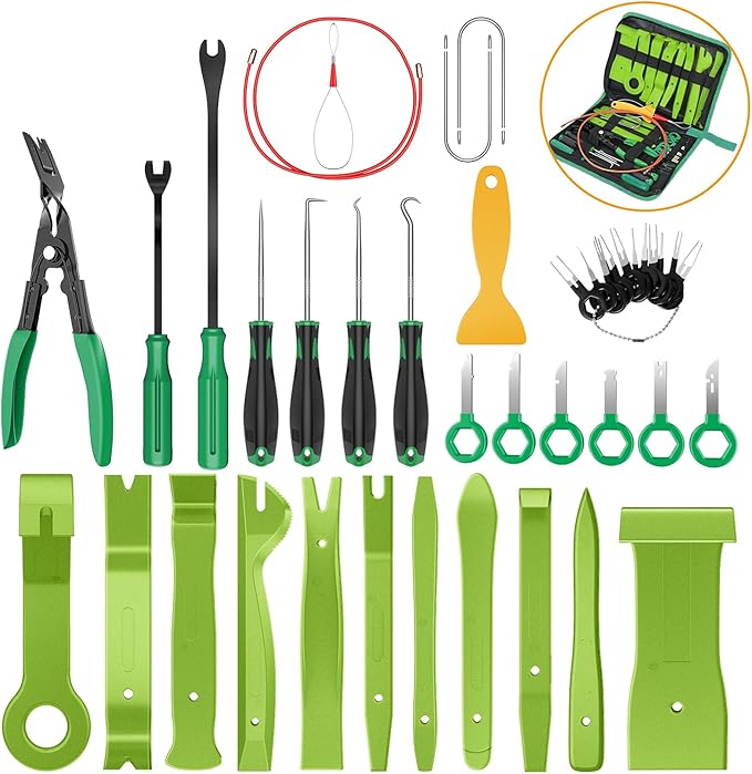 GOOACC 40Pcs Trim Removal Tool,Auto Terminal Removal Key Tool,Auto Clip Pliers Stereo Removal Tools,Car Upholstery Repair Rem