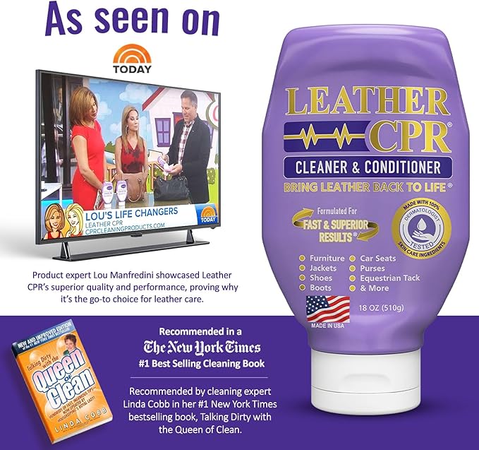 Leather CPR Cleaner & Conditioner 18oz - Cleans, Conditions, Restores & Protects Leather Furniture, Handbags, Car Seats, Inte