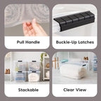 IRIS USA 2-Pack Storage Bins with Lids, 72 Quart, Made in USA Stackable See-Through Organizing Solution Latches Durable Nesta