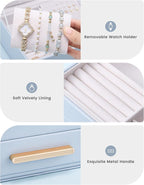 Lolalet 2-Layer Jewelry Box Organizer for Women Girls, Jewelry Storage Case Holder with Drawers for Necklaces Ring Earrings B