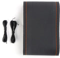 Pack-1 Leather Steering Wheel Cover, Universal Non-Slip Stitch On Wrap, DIY Car Wheel Cover Protector with Needle and Thread 