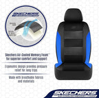 Skechers Aircooled & Memory Foam Seat Covers,Premium Leather with EVA Mesh Car Seat Covers,Seat Cover Full Sets,Airbag Compat