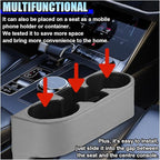 Car Cup Holder, PU Leather Auto Front Console Gap Filler Organizer, Multifunctional Cup Drink Holder, Car Seat Gap Filler Storage Box, Coin Bucket, Cell Mobile Phone Holder (Grey)