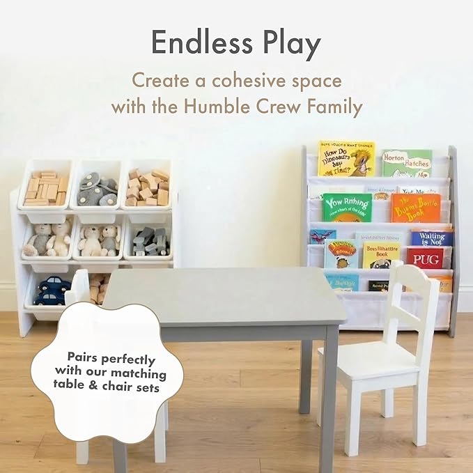 Humble Crew 9-Bin Toy Organizer – Cambridge White Plastic Bins, 3-Tier Storage Solution for Kids' Playrooms and Nurseries