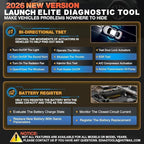 2026 LAUNCH Creader Elite for GM Bi-Directional OBD2 Scanner, All Resets Full System Diagnostic Scan Tool, Full OBD2 Code