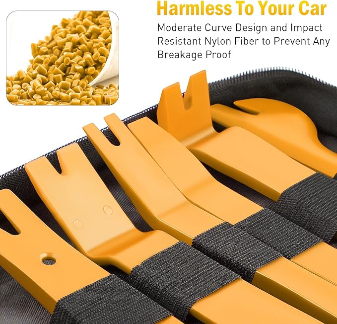 GOOACC 19Pcs Trim Removal Tool Set Panel Fastener Clips Removal Automotive Plastic Upholstery Pliers Removal Install Removal 