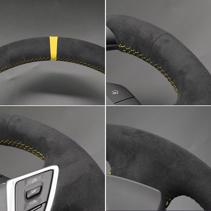 MEWANT Hand Stitch Car Steering Wheel Protector Wrap Cover for Chevrolet Camaro 2017-2022 Steering Wheel Accessories