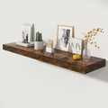 48 Inch Floating Shelves | 12 Inch Deep Floating Shelves Set of 1 | 48" W x 12" D Rustic Brown Wood Wall Shelves for Bathroom