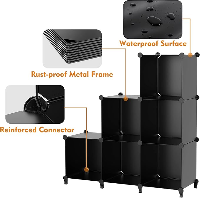 HOMIDEC Closet Organizers and Storage, 9 Cube Storage Organizer, Portable Closet Organizer Cubes Shelves for Clothes, Bedroom