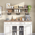HOOBRO Floating Shelves, 15 Inch Wall Shelf Set of 3, Wall Mounted Storage Shelves 2-Tier, Hanging Bathroom Shelves, for Livi