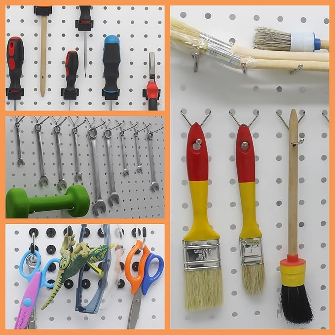 Calax 338PCS Pegboard Hooks Organizer Kit, Fit 1/8 or 1/4 inch Peg Board with Storage Bins, Pegboard Assortment Hooks Accesso