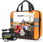 Car Emergency Safety Kit Bag with Portable Air Compressor, Jumper Cables,First Aid Kit, Tire Pressure Gauge, Auto Vehicle Saf