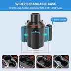 Cup Holder Expander for Car with Adjustable Holder & Base, Compatible with 10 to 64 oz Yeti Ramblers, Stanley, Hydro Flask, N