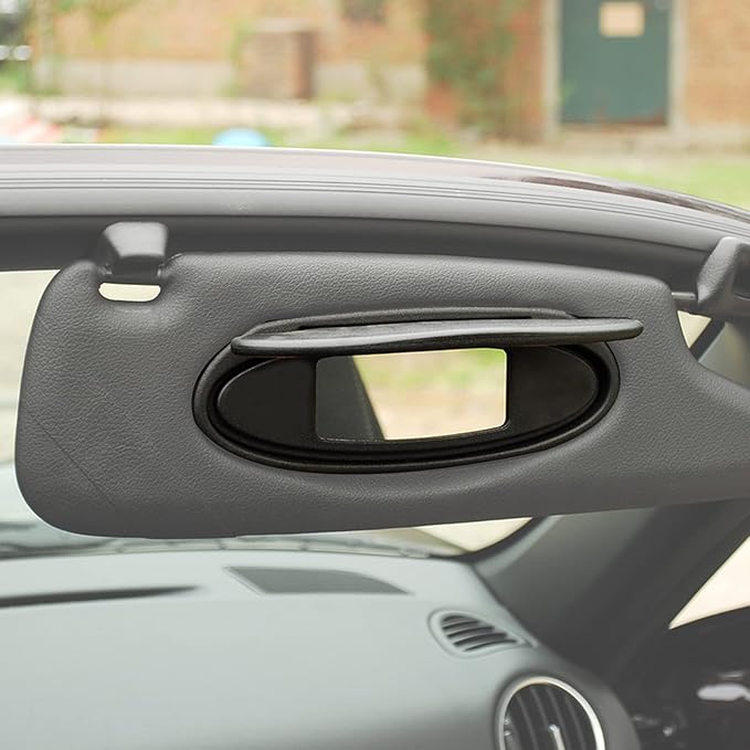 Replacement Sun Visor Vanity Mirror Covers Driver or Passenger Side Visor Mirror Lid for Porsche 996/997-911 986/987 for Boxster for Cayman 1996-2010 2Pcs Black