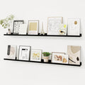 Picture Ledge Shelf, Floating Shelves Set of 2, 48 Inches Solid Wood Nursery Book Shelves for Toys Storage, Kids Bookshelf Wa