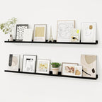 Picture Ledge Shelf, Floating Shelves Set of 2, 48 Inches Solid Wood Nursery Book Shelves for Toys Storage, Kids Bookshelf Wa