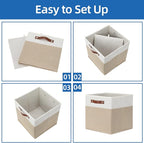 Temary Fabric Storage Cubes - 12 Inch Collapsible Bins (4Pack) - Empty Gift Baskets for Organizing Shelves, Closets, Nursery 