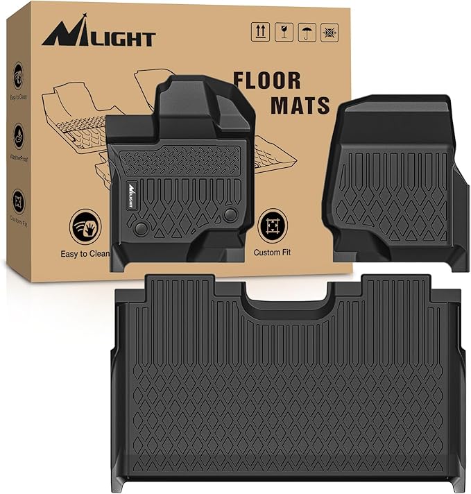 Nilight TPE Floor Mats for Ford F-150 F150 Lightning SuperCrew Cab Bucket Seats 2015 2016 2017 2018 2019 2020 2021 2022 2023 2024 2025 2026 All Weather Custom Fit Heavy Duty Floor Liners