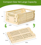 HUUSMOT 2-Pack Small Pastel Plastic Storage Baskets, Collapsible Crates for Organizing, Space-Saving Mini Bins for Classroom,