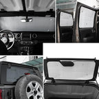 Hoolcar Windshield Sunshade Fits for 2018-2024 2025+ Jeep Wrangler JLU 8PCs Front & Side & Rear Window Sun Shade Sunscreen Heat Insulation Sun Visor Sun Reflector, 4-Door