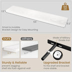 Fun Memories 55 Inch Floating Shelves in White, 9.3 Inch Deep Floating Shelf for Bathroom Living Room Kitchen, Rusitc Wall Mo