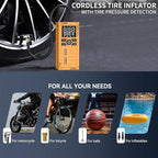 Jump Starter with Air Compressor, Battery Jumper Starter Portable(9.0 Gas/6.5L Diesel) with Tire Inflator, 12V Car Battery Jump Starter with Smart Jumper Cables, LED Light, LCD Display