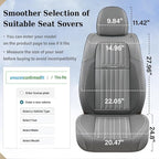 Coverado Car Seat Covers Full Set, Seat Covers for Cars,Gray Car Seat Cover, Waterproof Car Seat Protector, 5 Pieces Nappa Ca