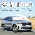 Front Windshield Sun Shade Foldable Car Front Window Sun Shade Windshield Shade Custom Fit for 2021-2025 2026 Kia Sorento SUV Block UV Rays Accessories Heat Keep Cooler