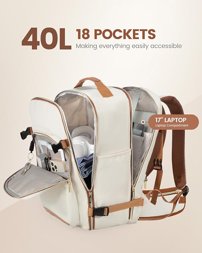 LOVEVOOK Travel Backpack for Women with Waist Strap,40L Cute Carry on Backpack Travels Essentials Personal Item Backpack for 