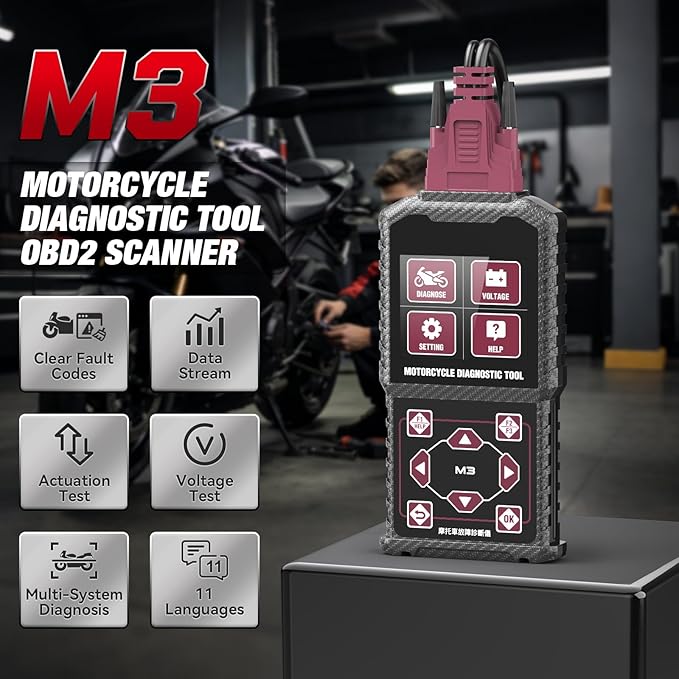 MR CARTOOL Motorcycle Diagnostic Tool OBD2 Motorcycle Fault Code Readers Scan Tool Motorcycle Code Reader Scaner Compatible
