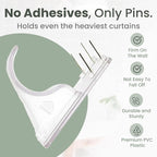 No Adhesive Heavy Duty Curtain Rod Holders with Wide Hook, 5X Stronger Than Adhesive Curtain Rod Hooks,Tension Curtain Rod Br