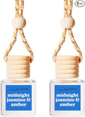 COOLGIRLCANDLES Midnight Jasmine & Amber Car Hanging Fragrance Oil Air Freshener for Essential Oils, Long Lasting Car Diffuse