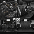 CAR PASS Bling Diamond Leather Car Seat Covers Full Seats Interior Sets, Waterproof Shining Glitter Sparkly Crystal Universal
