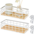 Funrous 2 Pcs Metal Small Wire Basket Wall Hanging Wire Basket Hang Small Bathroom Kitchen Storage Organizer Toilet Paper Mes