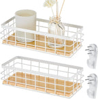 Funrous 2 Pcs Metal Small Wire Basket Wall Hanging Wire Basket Hang Small Bathroom Kitchen Storage Organizer Toilet Paper Mes