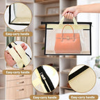 8 Pack Dust Bags for Handbags, Purse Storage Organizer for Closet, Clear Handbag Storage Organizer, Hanging Dust Cover Bag wi