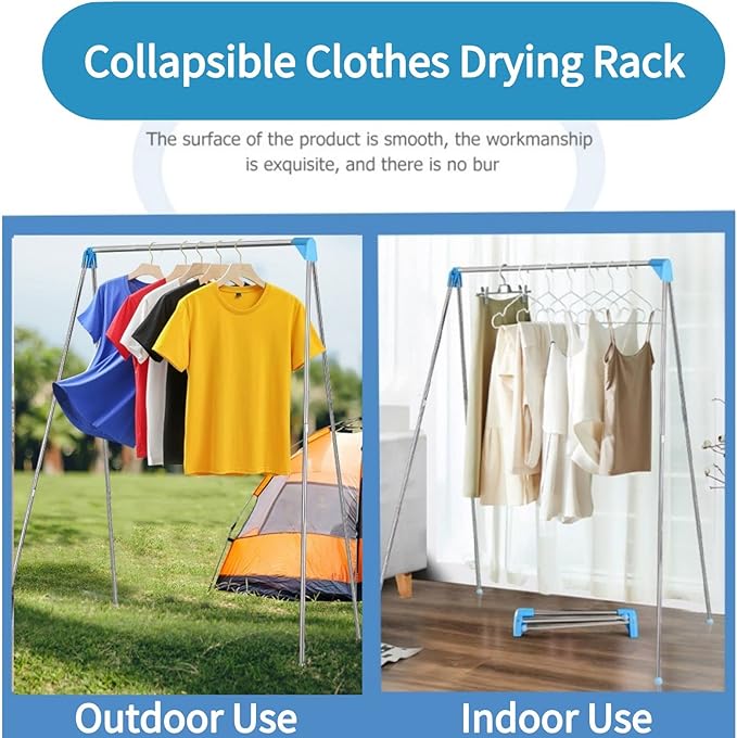 Lmaray Portable Garment Rack, Compact Folding Clothes Drying Rack, Mini Clothing Rack for Travel, Camping, RV, Dance Costume,