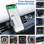 Miracase Phone Holders for Your Car with Metal Hook Clip, Air Vent Cell Phone Car Mount, Hands Free Universal Automobile Cradle Fit for iPhone Android and All Smartphones, Classic Black