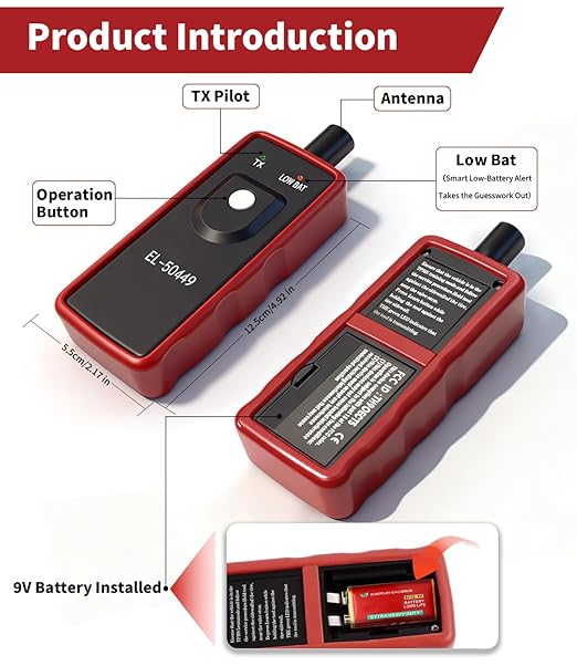 Ford TPMS Relearn Tool with Battery, FIRSTOOL EL-50449 TPMS Reset Tool, Tire Sensor Programmer Tire Pressure Sensor Reset for