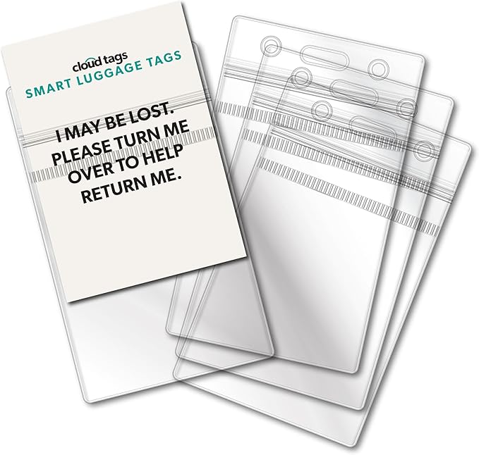 Davis Group Cloud Tags Luggage Tags, Programmable QR Code Labels for Luggage, Smart Luggage Tag Set to Store Information for 