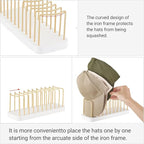 Mkono Hat Organizer for Baseball Caps, Hat Holder for 10 Baseball Caps, Tabletop Hat Rack Stand Storage Display Cap Organizer