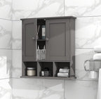 TaoHFE Grey Bathroom Cabinet,Bathroom Wall Cabinet with 2 Door Adjustable Shelves,Over The Toilet Storage Cabinet,Bathroom Ca