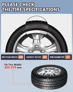 SCITOO 225-275mm Snow Chains for Car Pickup Trucks SUV,8 Pack Quick Easy Installation Tire Traction Chain,Portable Reusable A