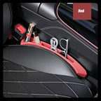 2-Pack Car Seat Gap Filler, Universal Car Seat Gap Filler Organizer, Seat Gap Plug, Multifunctional Seat Side Gap Filler with Organizer & Hook Function Seat & Console (Red)